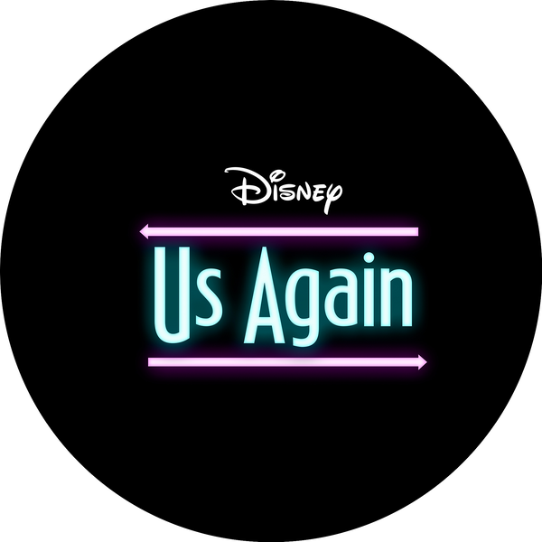 Disney Us Again Logo on a Black Background Edible Cake Topper Image ABPID54891