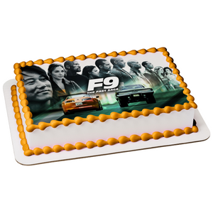 F9 the Fast Saga Dominic Toretto Han Lue Race Car Edible Cake Topper Image ABPID54838