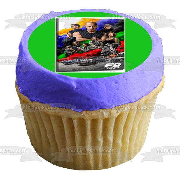 F9 the Fast Saga Dominic Toretto  Mia Toretto Han Lue Race Cars Edible Cake Topper Image ABPID54839