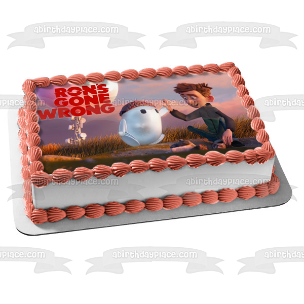 Ron's Gone Wrong Barney Ron High Five Edible Cake Topper Image ABPID54910