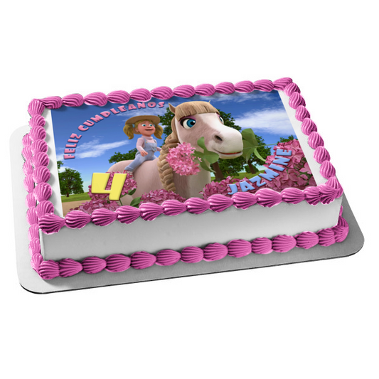 La Granja De Zenon Susana Y La Potranca Margarita Adorno Comestible Para Pastel Imagen o Tiras ABPID54084 