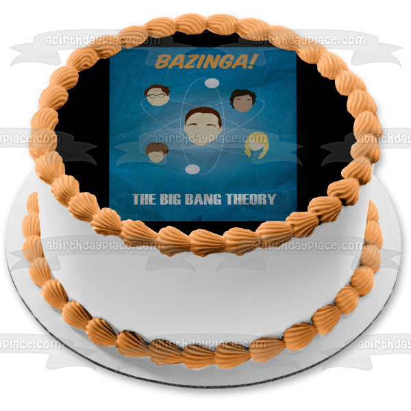 The Big Bang Theory Cast Atomic Bazinga Edible Cake Topper Image ABPID00040