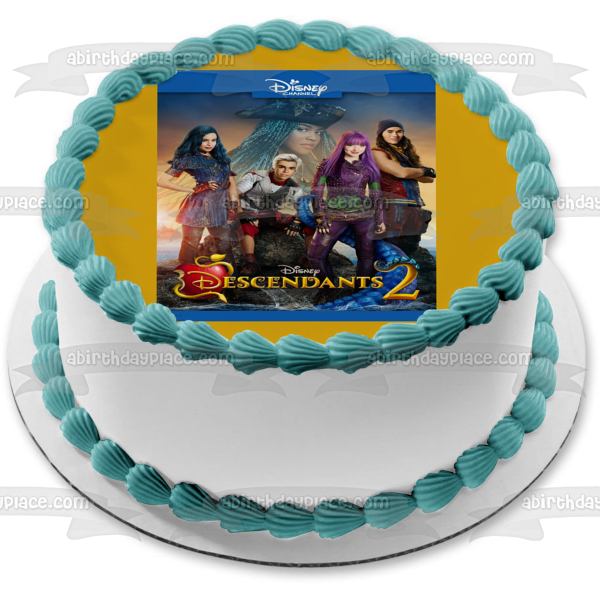 Disney Channel Descendants 2 Mal Evie Jay Carlos De Vil and Uma Edible Cake Topper Image ABPID00055