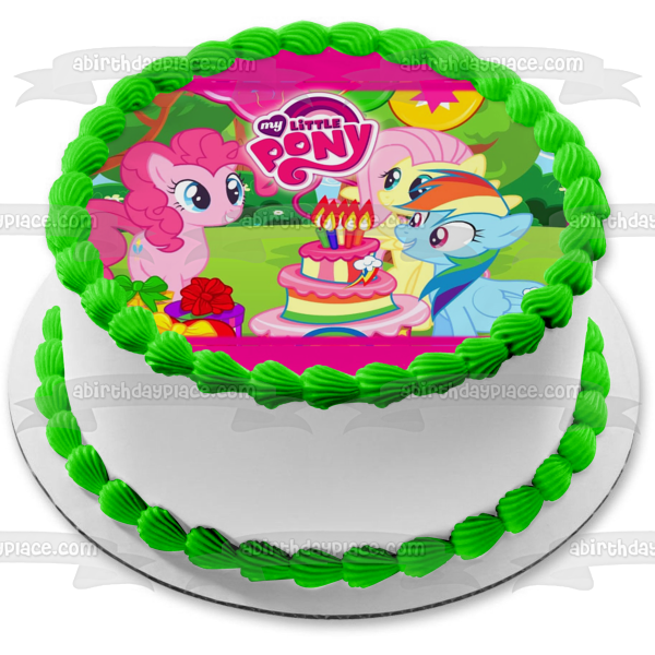 My Little Pony Pinkie Pie Fluttershy and Rainbow Dash Edible Cake Topper Image ABPID00075