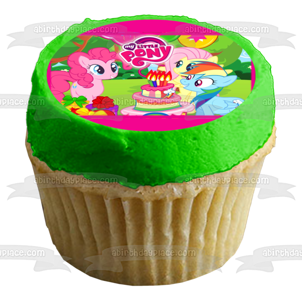 My Little Pony Pinkie Pie Fluttershy and Rainbow Dash Edible Cake Topper Image ABPID00075