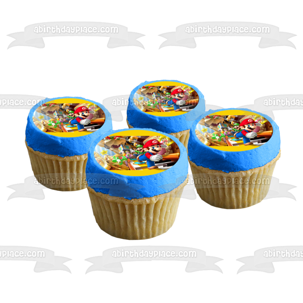 Super Mario Bros. Princess Luigi Wario Yoshi Bowser Edible Cake Topper Image ABPID00132