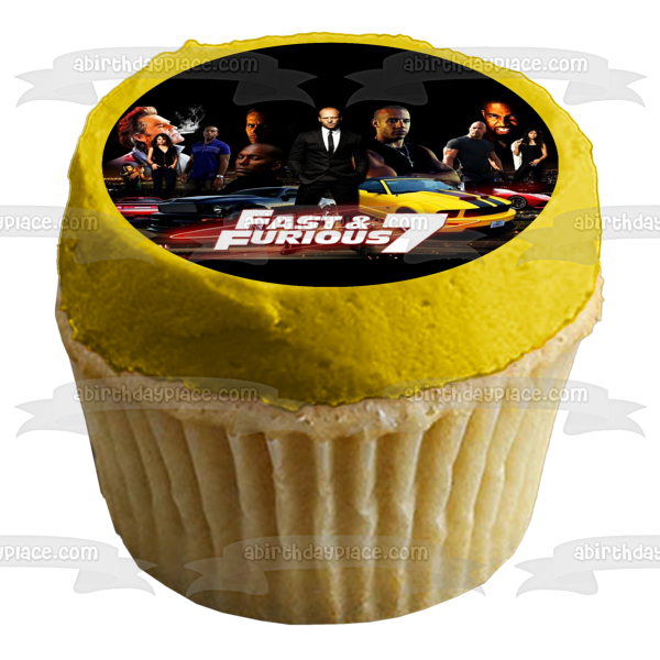 The Fast and the Furious 7 Vin Diesel Paul Walker Edible Cake Topper Image ABPID00119