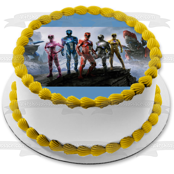 Power Rangers Pocoyo Jason Kimberly Billy Zack Trini Edible Cake Topper Image ABPID00165