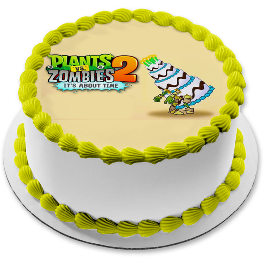 Plantas Vs Zombies 2 Ya Es Hora De Pastel De Cumpleaños Imagen De Adorno Comestible Para Pastel ABPID00204 