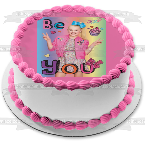 Jo Jo Siwa Be You Cupcakes Hearts Edible Cake Topper Image ABPID00195