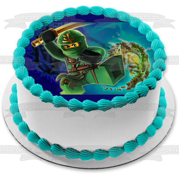 Ninjago Green Lloyd Garmadon Sword Edible Cake Topper Image ABPID00199