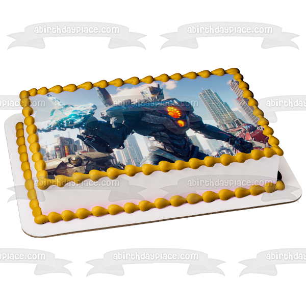 Pacific Rim Uprising Jaegers Buildings Edible Cake Topper Image ABPID00302