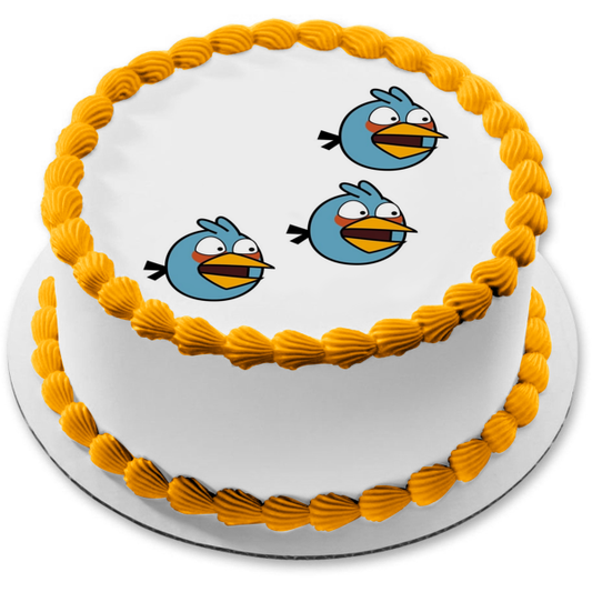 Imagen comestible para tarta con diseño de pájaros azules volando de Angry Birds ABPID00341 