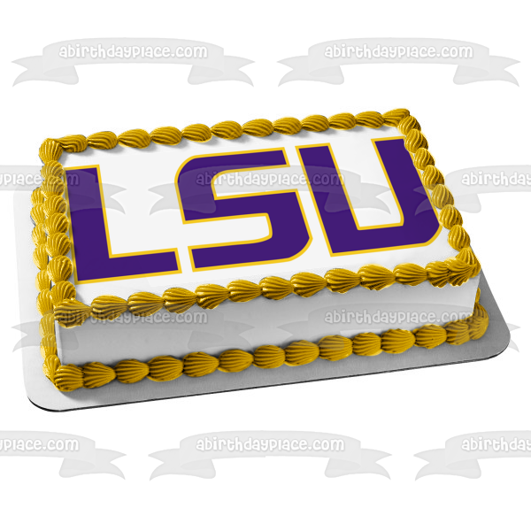 LSU Tigers and Lady Tigers Logo Athletic Teams Louisiana State University Edible Cake Topper Image ABPID00414