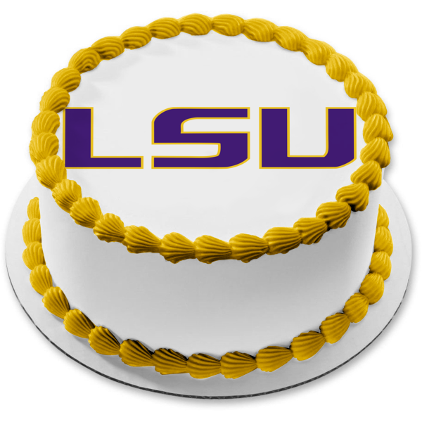 LSU Tigers and Lady Tigers Logo Athletic Teams Louisiana State University Edible Cake Topper Image ABPID00414