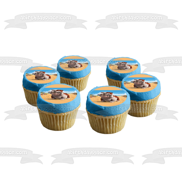 Rio Luiz Bulldog Mechanic with a Wrench on the Beach Edible Cake Topper Image ABPID00455