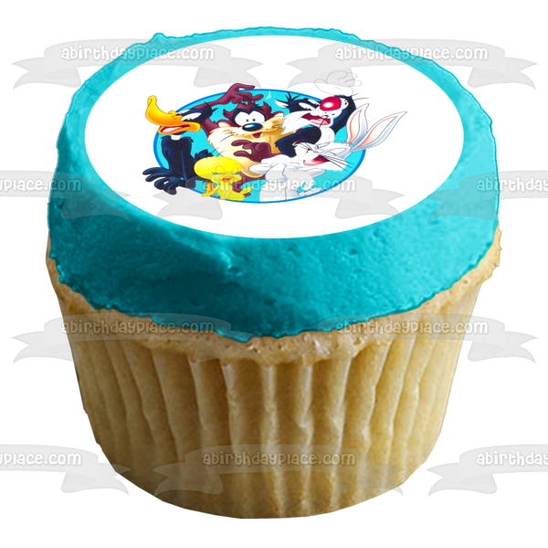 Looney Toons Bugs Bunny Daffy Duck Tasmanian Devil Tweety and Sylvester Edible Cake Topper Image ABPID00503