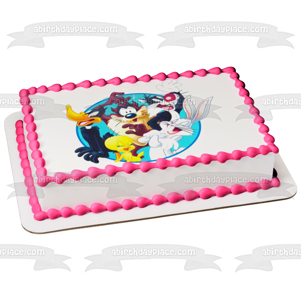 Looney Toons Bugs Bunny Daffy Duck Tasmanian Devil Tweety and Sylvester Edible Cake Topper Image ABPID00503