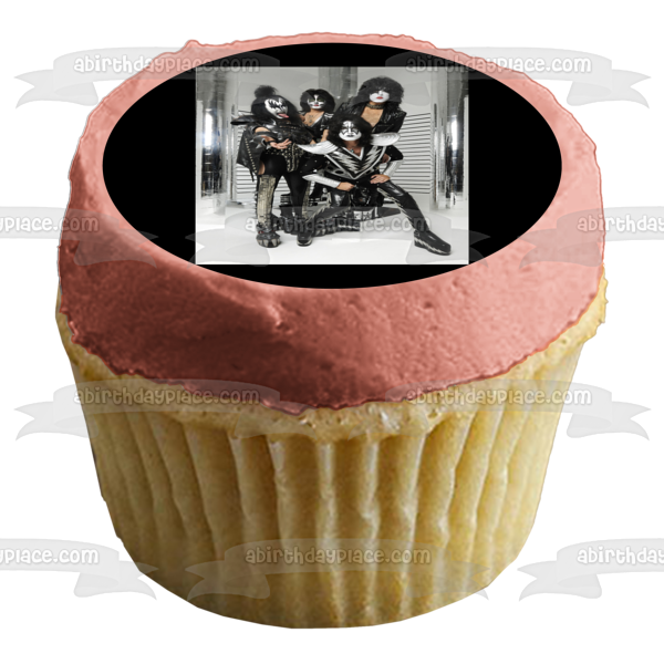 Kiss Gene Simmons Paul Stanley Ace Frehley and Peter Criss Edible Cake Topper Image ABPID00504