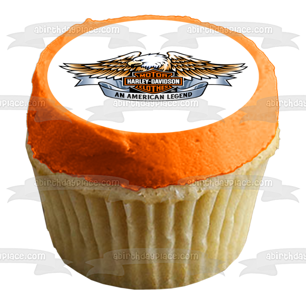 Harley-Davidson Eagle an American Legend Edible Cake Topper Image ABPID00517