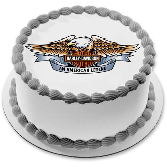 Harley-Davidson Eagle an American Legend Edible Cake Topper Image ABPID00517