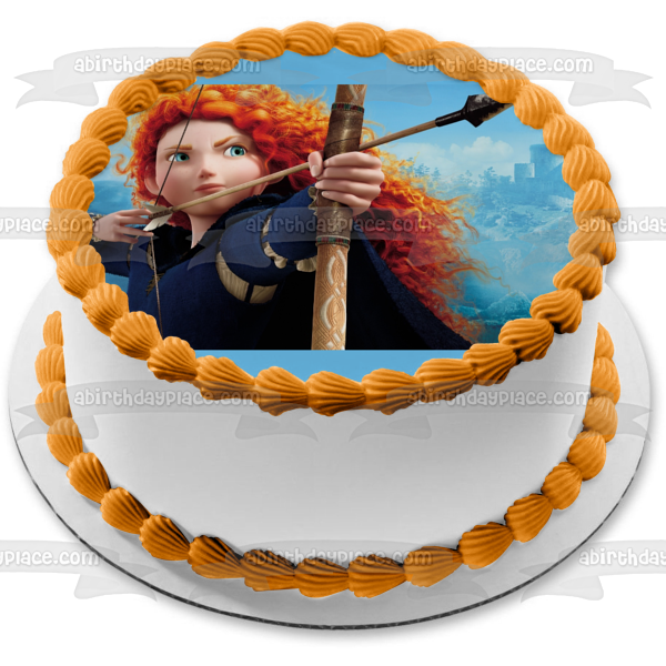 Brave Princess Merida Shooting an Arrow Edible Cake Topper Image ABPID00602