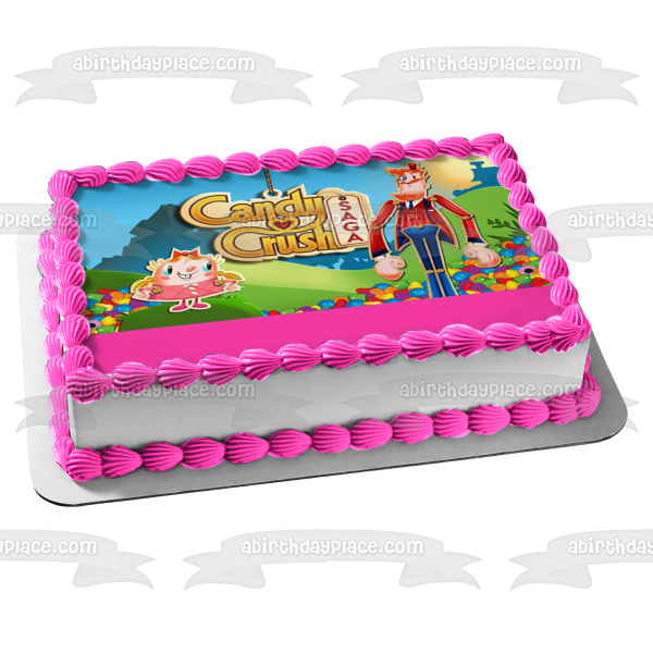 Candy Crush Saga King Colorful Gumdrops Edible Cake Topper Image ABPID00660