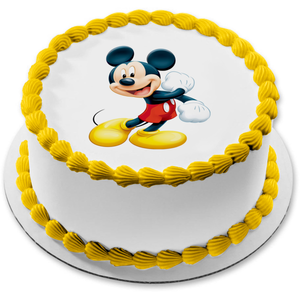 Mickey Mouse Black Ears White Gloves Edible Cake Topper Image ABPID00649