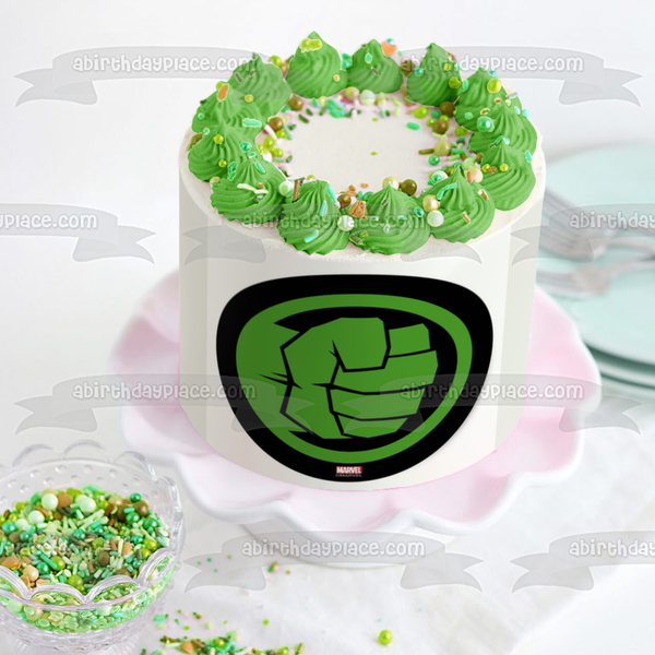 Hulk Logo Fist Smash Edible Cake Topper Image ABPID00687