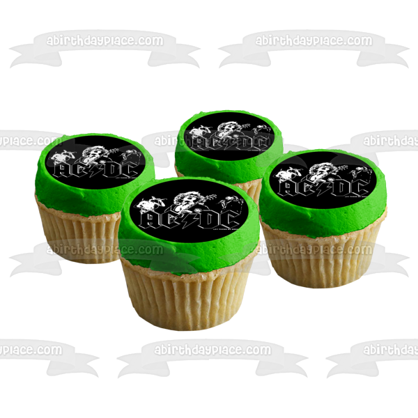 AC/DC Let There Be Rock Black & White Edible Cake Topper Image ABPID00 ...