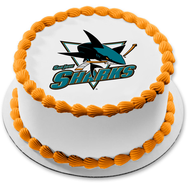San Jose Sharks Ice Hockey Team Logo Edible Cake Topper Image ABPID00740