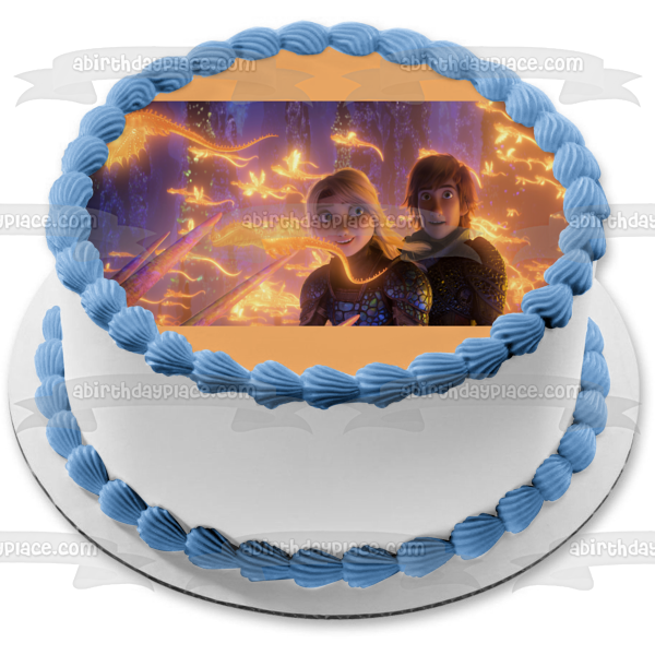 How to Train Your Dragon 3 Astrid Hiccup Edible Cake Topper Image ABPID00742