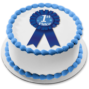 First Place Blue Ribbon 1st Edible Cake Topper Image ABPID00774