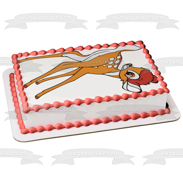 Bambi Fawn White Background Edible Cake Topper Image ABPID00759