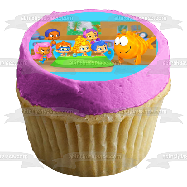 Bubble Guppies Tea Party Gil Molly Deema Goby Oona Nonny Edible Cake Topper Image ABPID00801