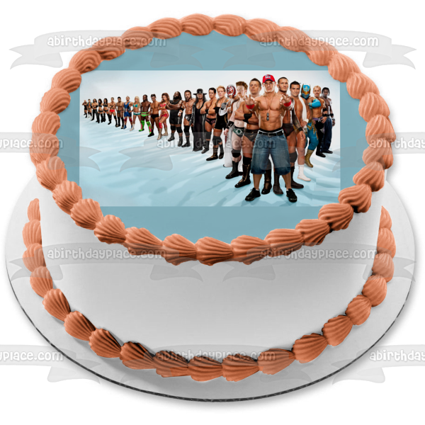 WWE Professional Wrestling Sports Large Group Edible Cake Topper Image ABPID00786