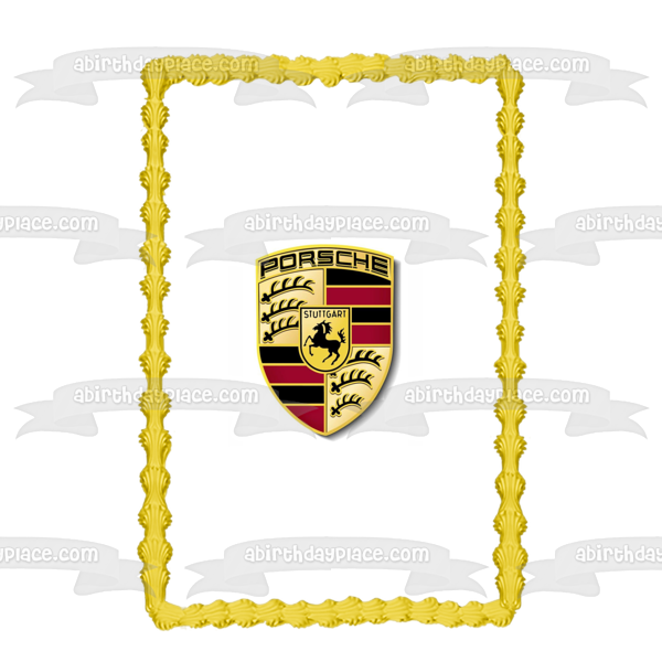 Porsche Stuttgart Logo Edible Cake Topper Image ABPID11558