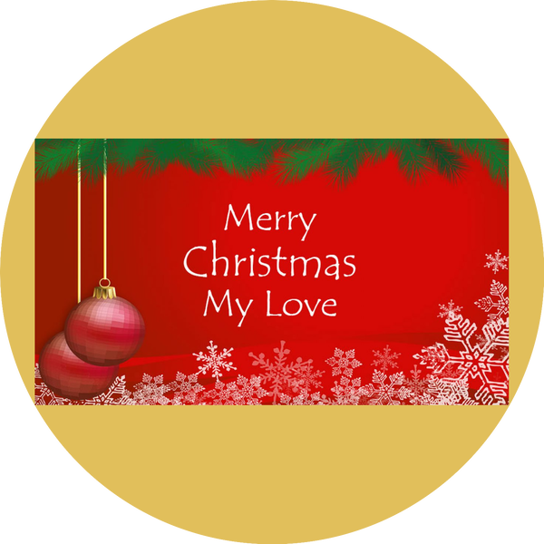 Merry Christmas My Love Christmas Ball Ornaments Snowflakes Edible Cake Topper Image ABPID55105