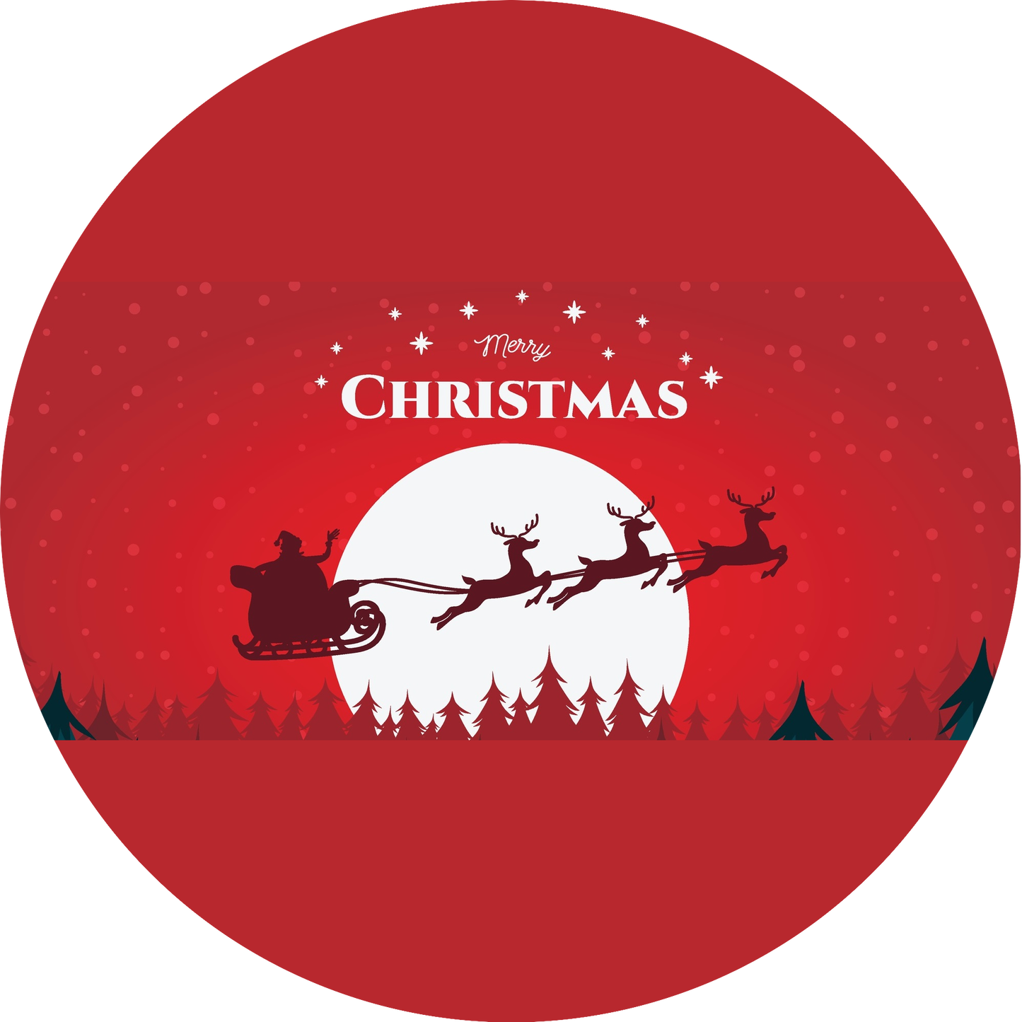 Feliz Navidad, Papá Noel y renos, decoración comestible para tarta, imagen ABPID55106 