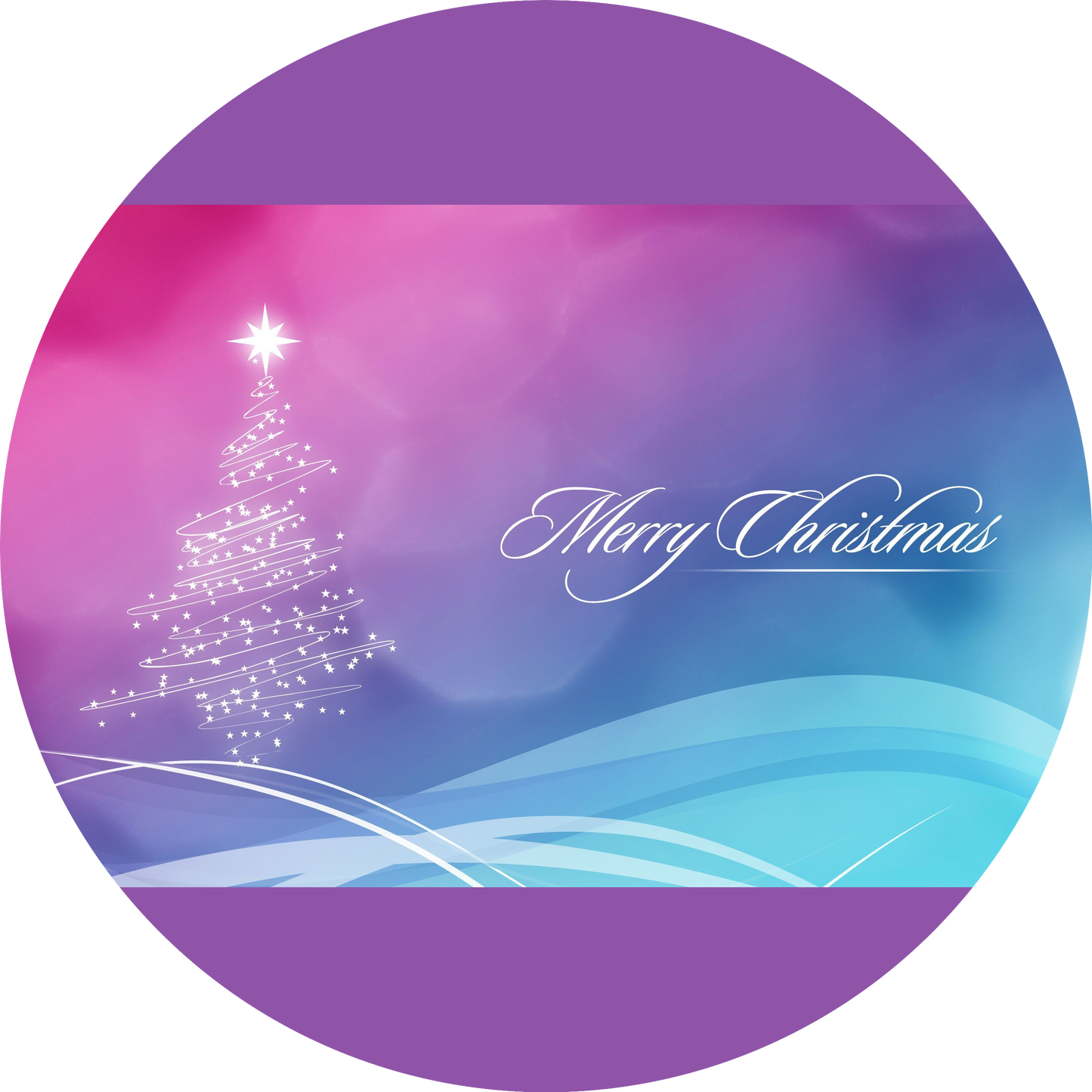 Feliz Navidad Árbol de Navidad Adorno comestible para pastel Imagen ABPID55108 