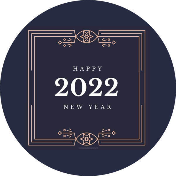 Happy New Year 2022 Edible Cake Topper Image ABPID55136