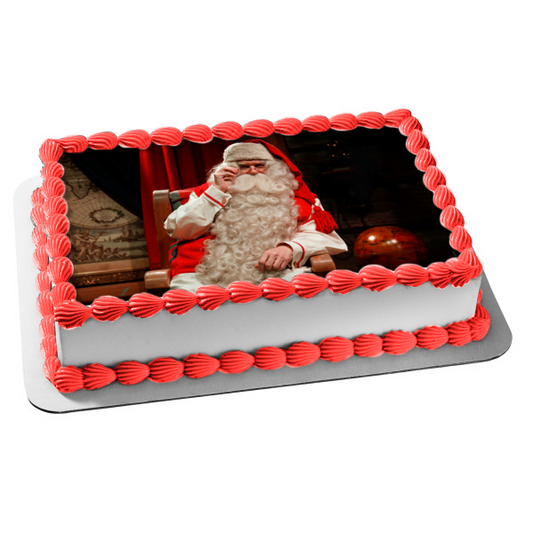 Merry Christmas Santa Claus Edible Cake Topper Image ABPID55110