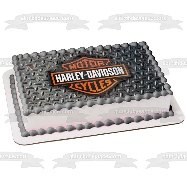 Harley-Davidson Motor Cycles Logo Edible Cake Topper Image ABPID03669