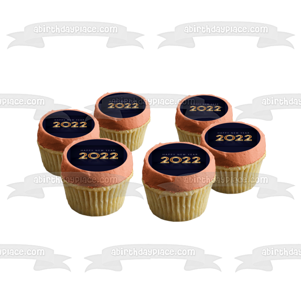 Happy New Year 2022 Edible Cake Topper Image ABPID55146