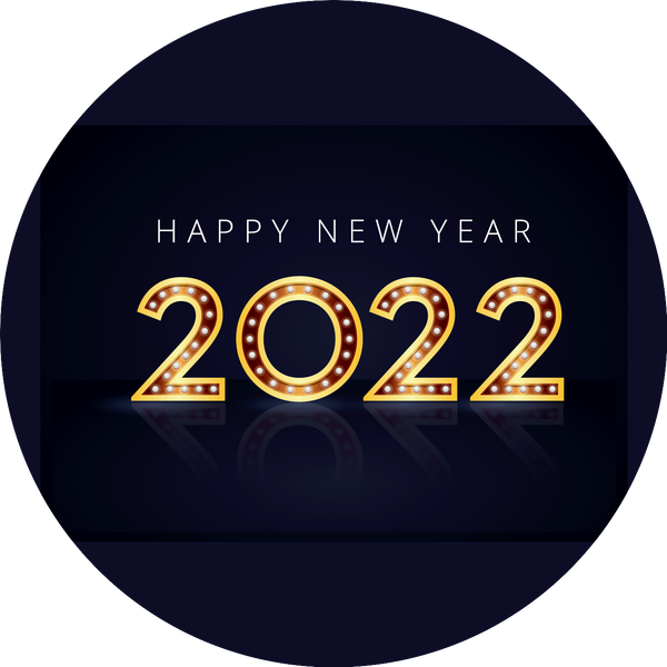 Happy New Year 2022 Edible Cake Topper Image ABPID55146