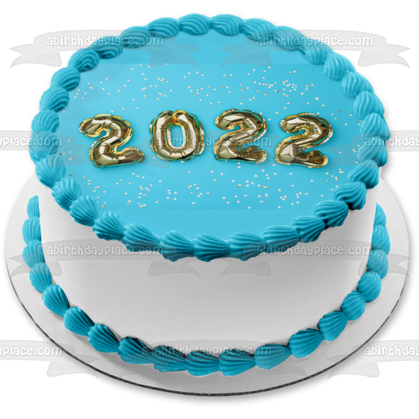 Happy New Year 2022 Edible Cake Topper Image ABPID55151