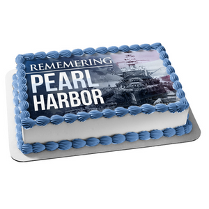 Remembering Pearl Harbor Large Naval Ship Edible Cake Topper Image ABPID55158