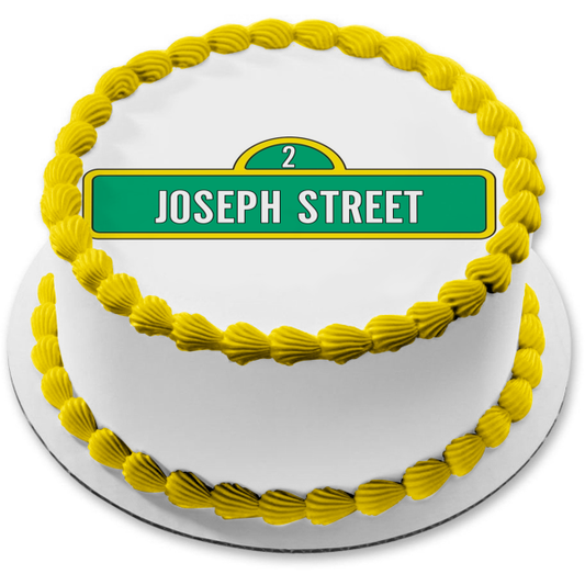 Sesame Street Logo Street Sign Personalized Edible Cake Topper Image ABPID00822