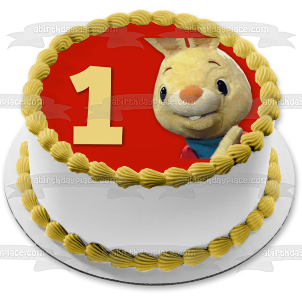 Harry Bunny Happy 1st Birthday Edible Cake Topper Image ABPID00856