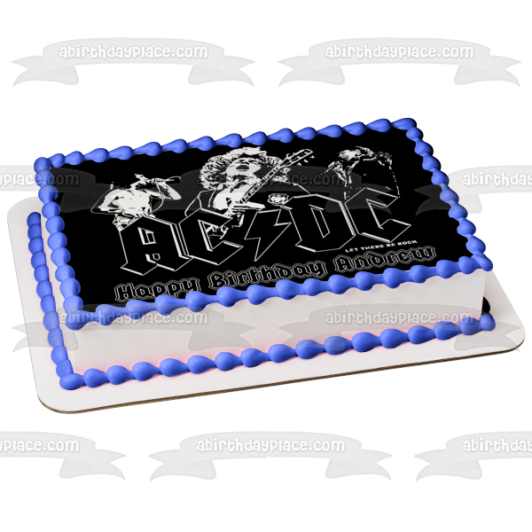 AC/DC Greatest Hits Album Cover Let There Be Rock Edible Cake Topper Image ABPID00908